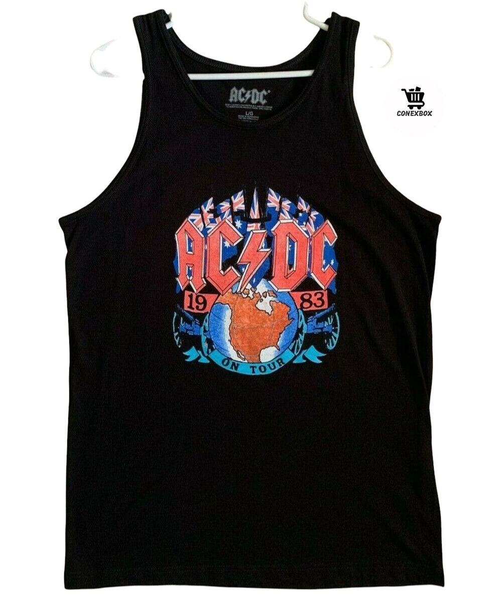 AC/DC 1983 On Tour Sleeveless Tanktop T-Shirt Adult Men's Size L NWOT